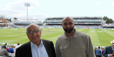 With my father at Lords Cricket Ground, London, on 15 July 2016 to watch Pakistan vs England