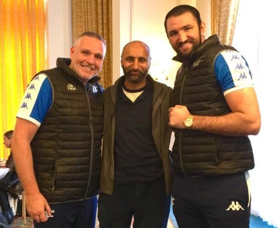 Peter Fury (left), Babar Ahmad (centre), Hughie Fury (right), The Landmark Hotel, London, 18 September 2017