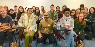 Babar Ahmad with students from MSc War and Psychiatry, Kings College London, 04 December 2018